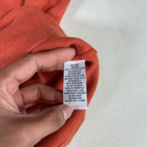 Polo Ralph Lauren Mens L Orange Cowl Neck Shawl Collar Sweater Sweatshirt Pony - Picture 6 of 9